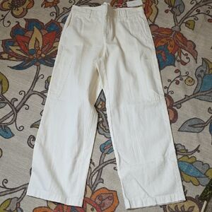 Vince Women's Off White Wide Leg Pockets Jeans 14 Long Inseam